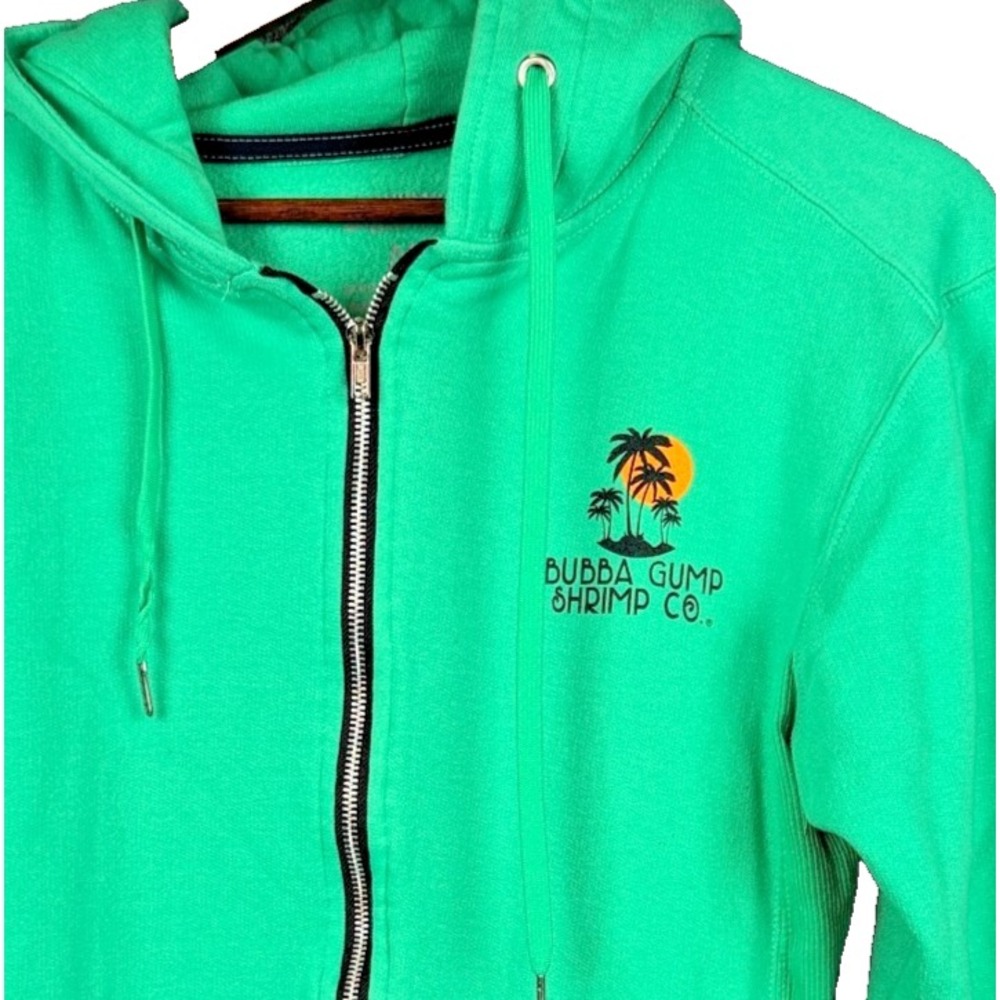 Bubba Gump Shrimp Co Mens M Full Zip Hoodie Sweatshirt Green Cancun Graphic 90s